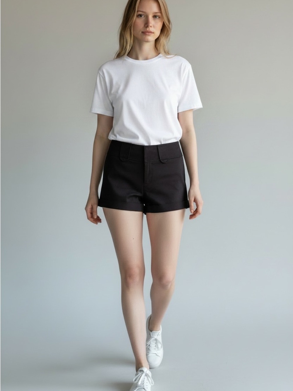 Rampage Black High-Waist Tailored Shorts